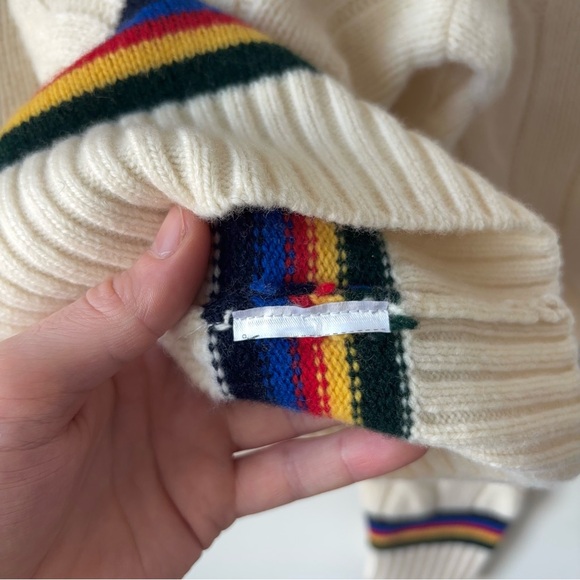 Polo Ralph Lauren Wool Cashmere Cricket Sweater Size L Tennis Chunky Cable Knit - Picture 8 of 11